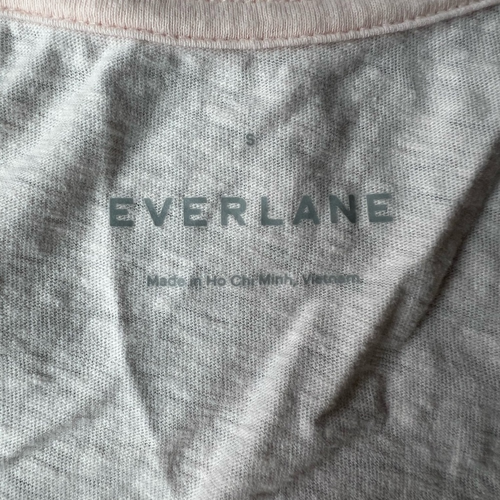 Everlane Top Pink Cotton Tank Top Size Small V Neck Sleeveless Womens - Picture 4 of 7
